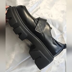 Chunky Black Platform Loafers